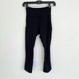 Lululemon Mesh Crop Leggings Black size 2 Winter 2016